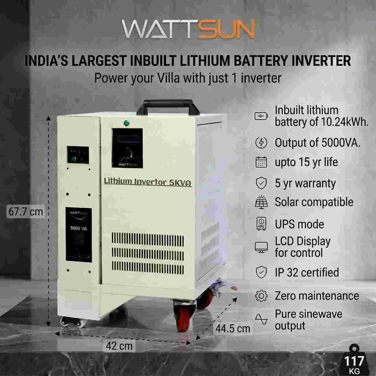 5KVA UPS, 5KVA Inverter, Lithium Inverter, Home UPS, Pure Sine Wave Inverter, Portable UPS, and Solar Compatible Inverter